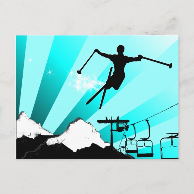 skidpulverspår vykort (Framsida)