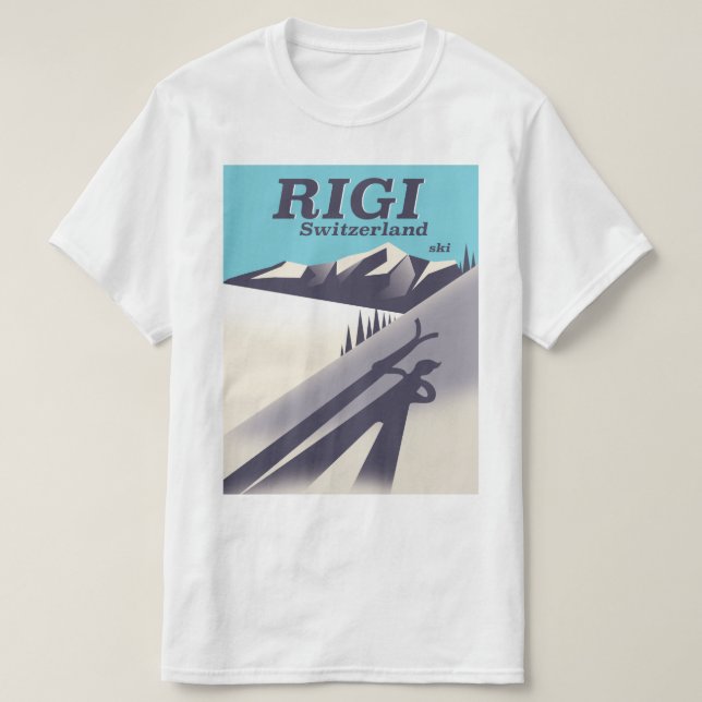 Skidreseaffisch i Rigi Schweiz T Shirt (Design framsida)