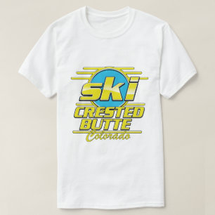 Skidskidburk (Crested Butte Colorado 80s) logotyp T Shirt
