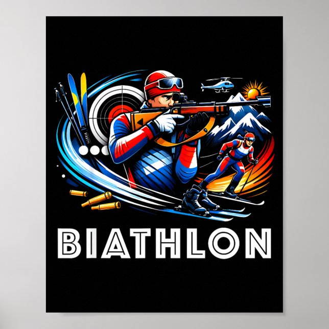 Skidskytte vintersport längdskidåkning poster (Framsidan)