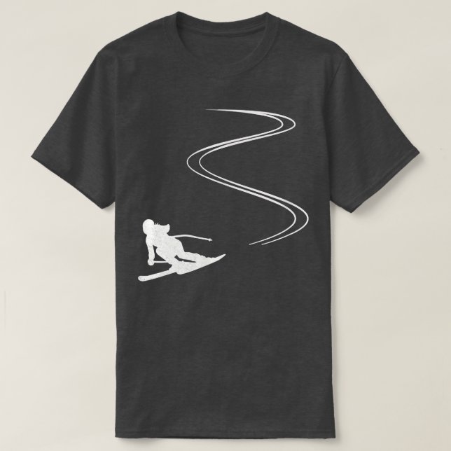 Skidspår i snö, skidbackar t shirt (Design framsida)