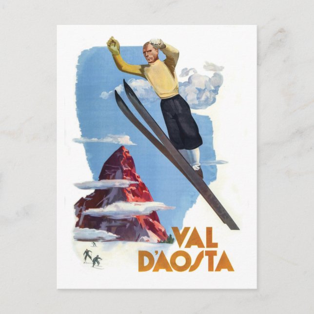 Skidsport i Aostadalen Vykort (Framsida)