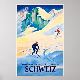 Skidtävlingar Vinterkul i de soliga höga bergen Poster