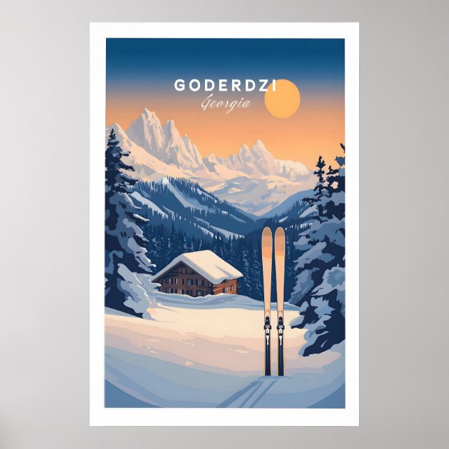 Skidtryck Goderdzi Georgien 1 Poster (Framsidan)