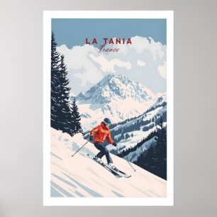 Skidtryck La Tania Frankrike 1 Poster