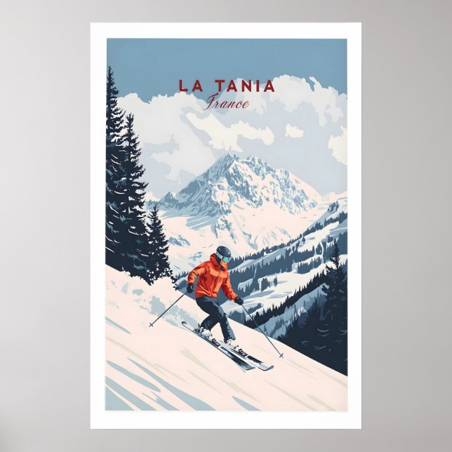 Skidtryck La Tania Frankrike 1 Poster (Framsidan)