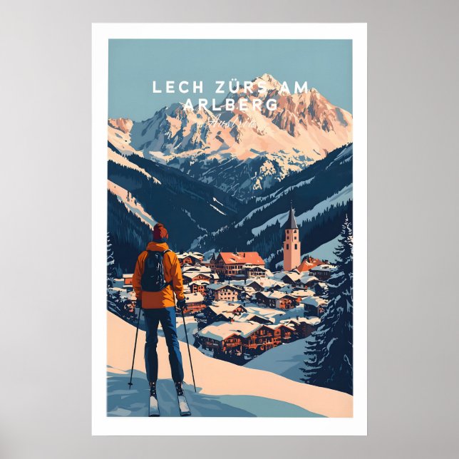 Skidtryck Lech Zürs am Arlberg Österrike 1 Poster (Framsidan)