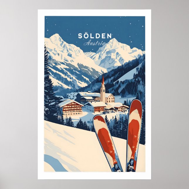 Skidtryck Sölden Österrike 1 Poster (Framsidan)