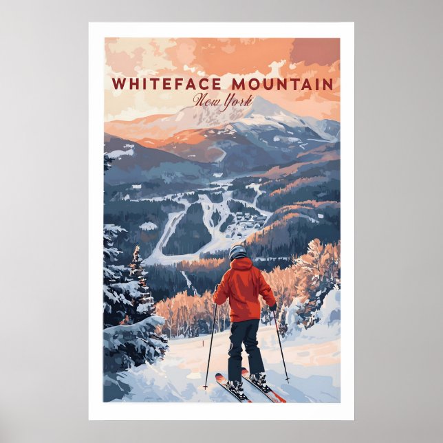 Skidtryck Whiteface Mountain New York 1 Poster (Framsidan)