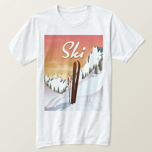 Skidturist Resa affisch T Shirt (Design framsida)