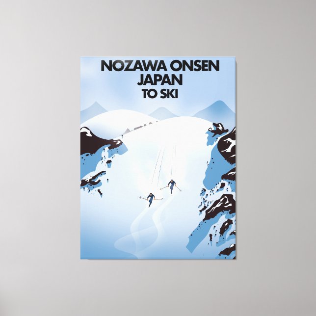 Skidutskriften Nozawa Onsen Japan. Canvastryck (Framsida)