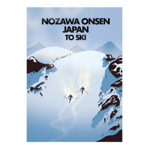 Skidutskriften Nozawa Onsen Japan. Fototryck