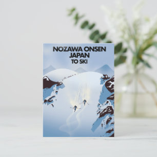 Skidutskriften Nozawa Onsen Japan. Vykort