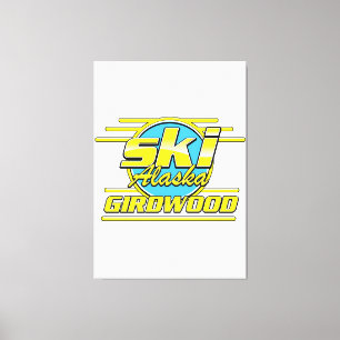 Skidwood Alaska 80 s logotyp Canvastryck