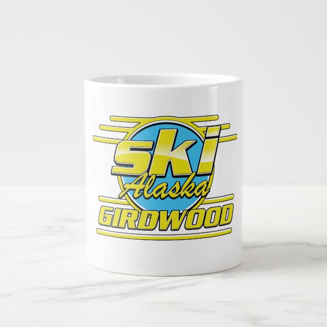 Skidwood Alaska 80 s logotyp Jumbo Mugg (Framsidan)