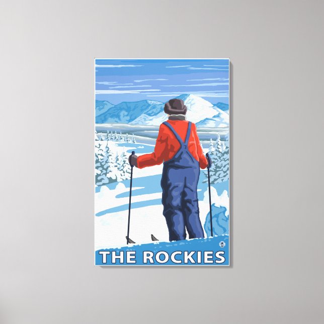 Skier Admiring - Rockies Canvastryck (Framsida)