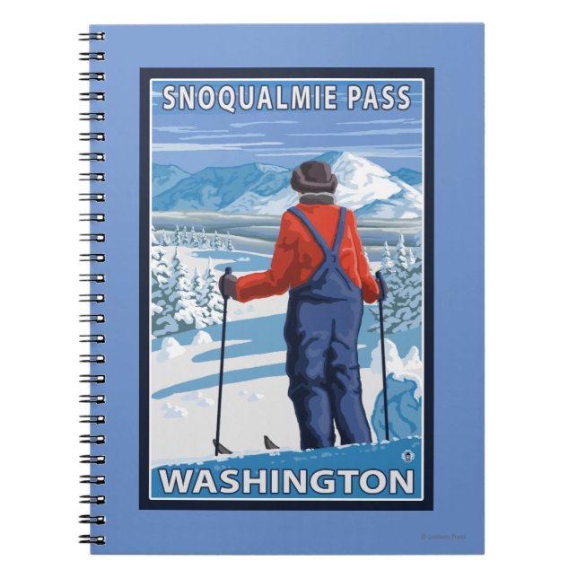 Skier Admiring - Snoqualmie Pass, Washington Anteckningsbok (Framsidan)