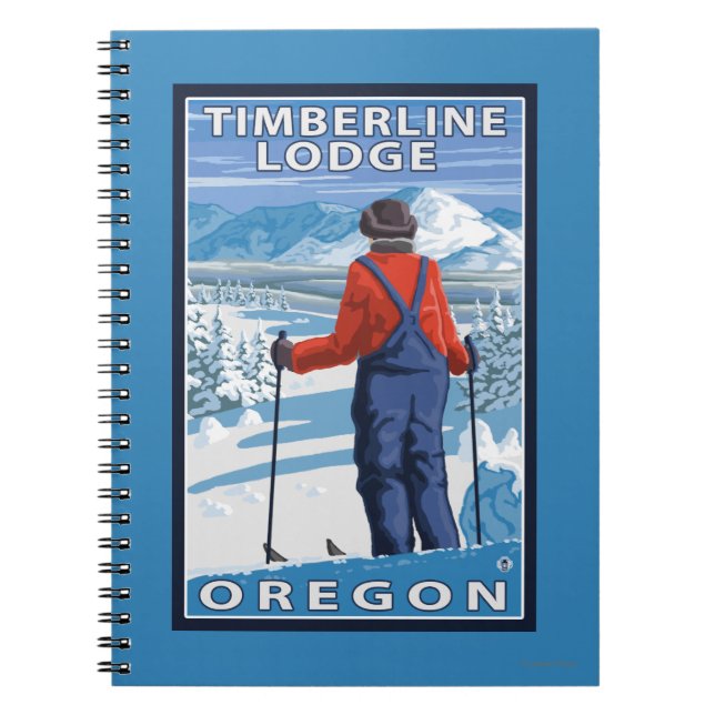 Skier Admiring - Timberline Lodge, Oregon Anteckningsbok (Framsidan)