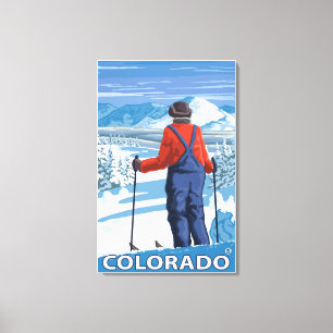 Skier AdmiringColorado Canvastryck