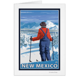 Skier AdmiringNew Mexico Hälsningskort