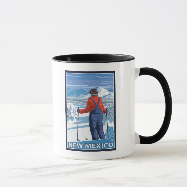 Skier AdmiringNew Mexico Mugg (Höger)