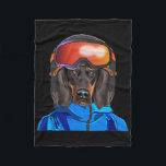 Skier Black and Tan Coonhound Snowboarding Pocket Fleecefilt<br><div class="desc">Skier Black and Tan Coonhound Snowboarding Pocket</div>