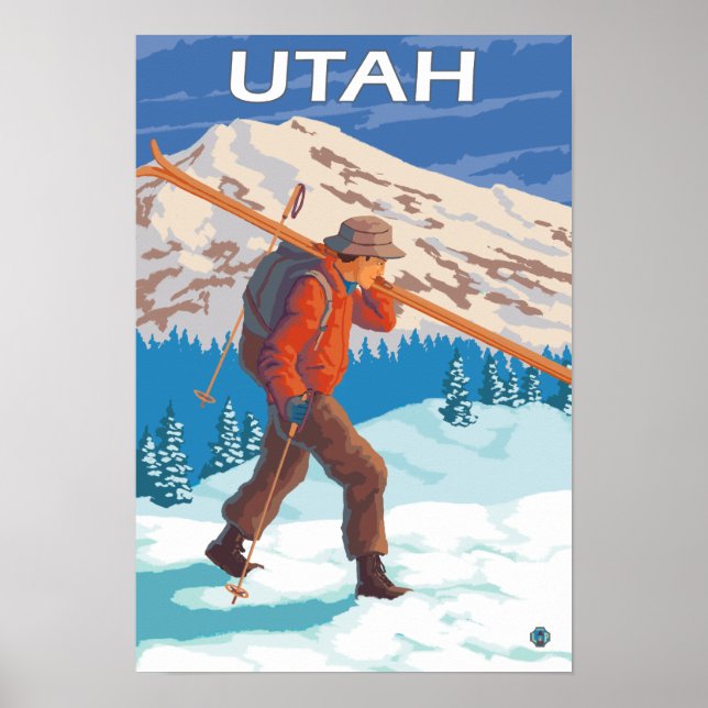 Skier Carrying SkisUtah Poster (Framsidan)