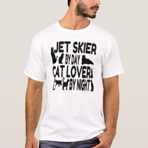 Skier för kattälskarejet tee shirt