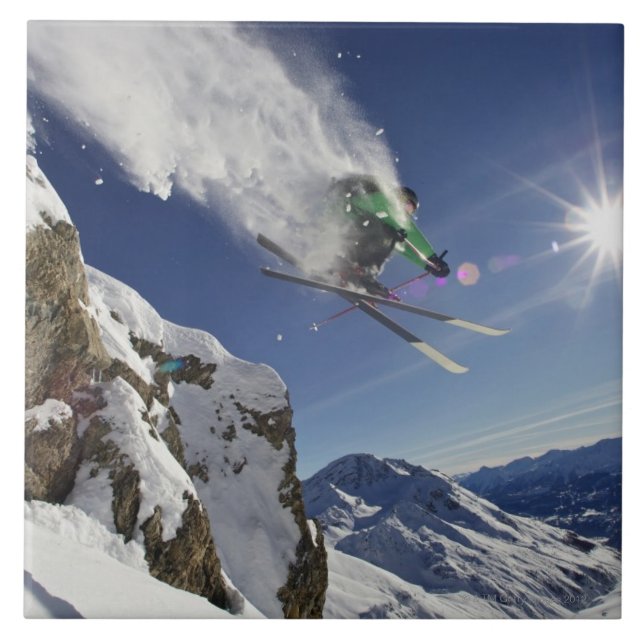 Skier i Midair Kakelplatta (Framsidan)