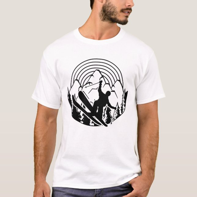 Skier in the mountains - winter sports T-Shirt (Framsida)