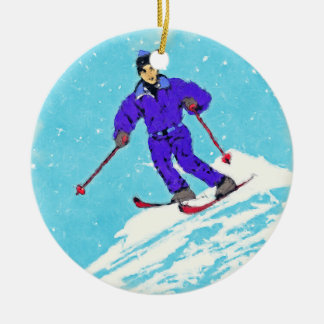 SKIER JULGRANSPRYDNAD KERAMIK