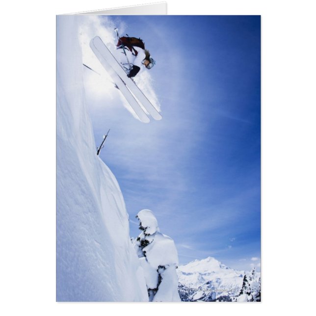 Skier Jumping Hälsningskort (Framsidan)