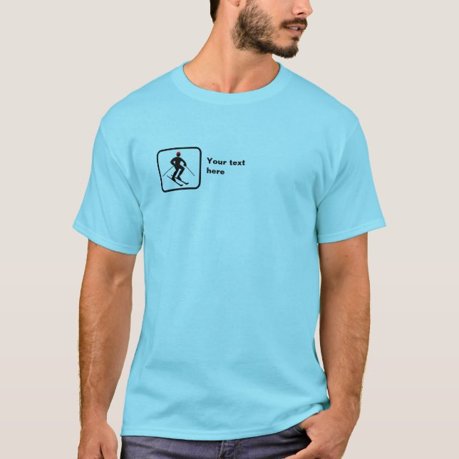 Skier - liten Logotyp - Anpassade T Shirt (Framsida)