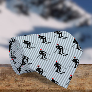 Skier - manlig skida det Snowsport temat - randig Slips