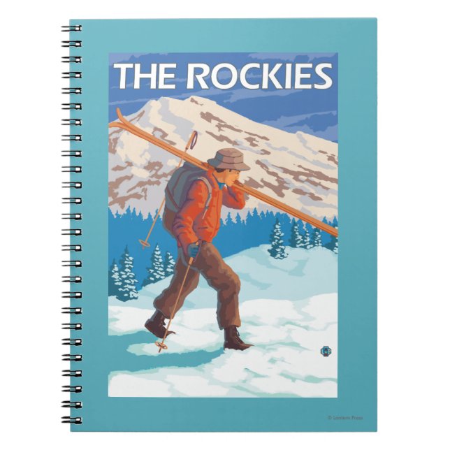 Skier med Snö-skal - Rockies Anteckningsbok (Framsidan)