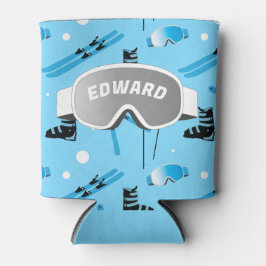 Skier Personalised Skiing Themed Blue Apres Ski