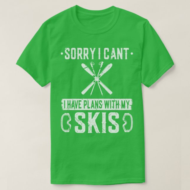 Skier planerar med mitt skis Skiing T Shirt (Design framsida)
