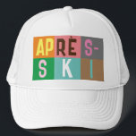 Skier Retro Après Ski Färg Blocks Keps<br><div class="desc">Modern skidtematerad après-ski-design,  i färgstarka färg-block och färgad brev. Alpina skidöppningar,  skidort,  skidanläggning. En underbar vintersportgåva till en skidåkare i din roligt av vänner,  medarbetare eller familj. Retro hoppas över teckningsdesign. Skiers skiddekanter,  Ski-lag,  skidbuss-gåva.</div>