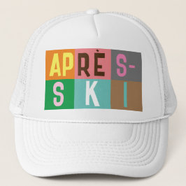Skier Retro Après Ski Färg Blocks Keps