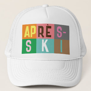 Skier Retro Après Ski Färg Blocks Keps