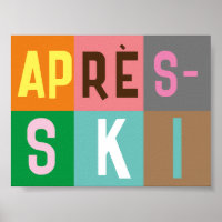 Skier Retro Après Ski Färg Blocks