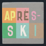 Skier Retro Après Ski Färg Blocks Stenunderlägg<br><div class="desc">Modern skidtematerad après-ski-design,  i färgstarka färg-block och färgad brev. Alpina skidöppningar,  skidort,  skidanläggning. En underbar vintersportgåva till en skidåkare i din roligt av vänner,  medarbetare eller familj. Retro hoppas över teckningsdesign. Skiers skiddekanter,  Ski-lag,  skidbuss-gåva.</div>