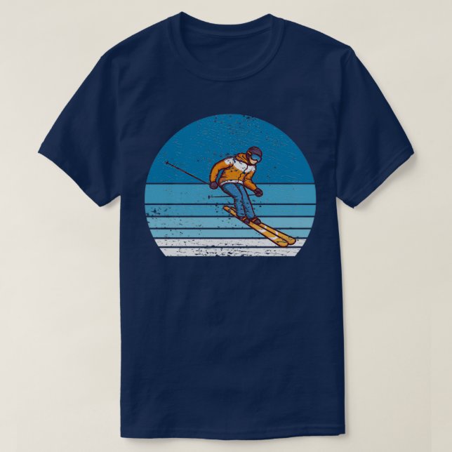 Skier Retro T Shirt (Design framsida)