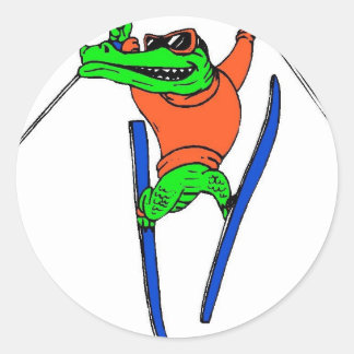 Skier Runt Klistermärke