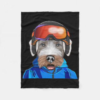 Skier Sealyham Terrier Snowboarding Pocket Fleecefilt