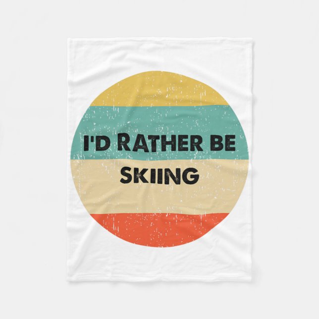 Skier Shirt I'd Rather Be Skiing  Fleecefilt (Framsidan)