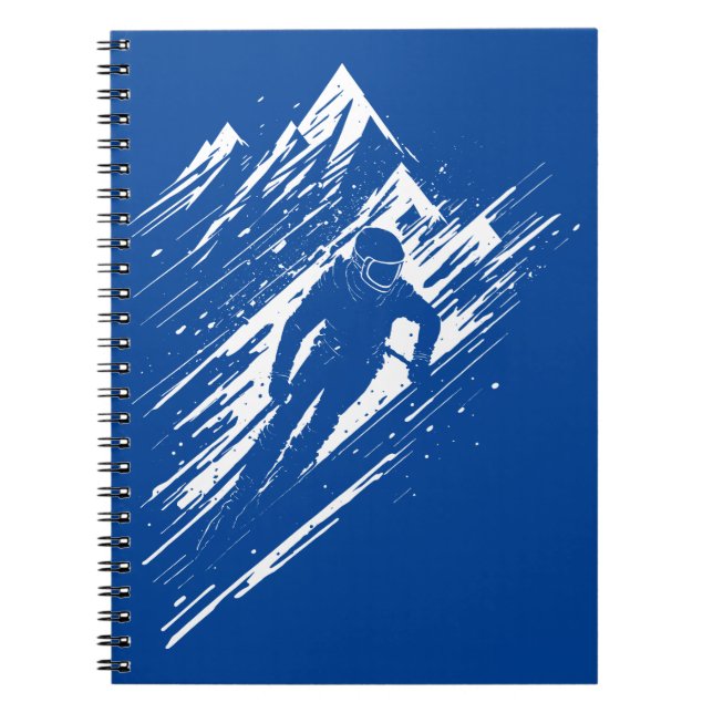 Skier Silhouette Graphic Art Anteckningsbok (Framsidan)