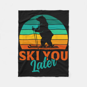 Skier Ski, du senare är det roligt att hoppas på b Fleecefilt