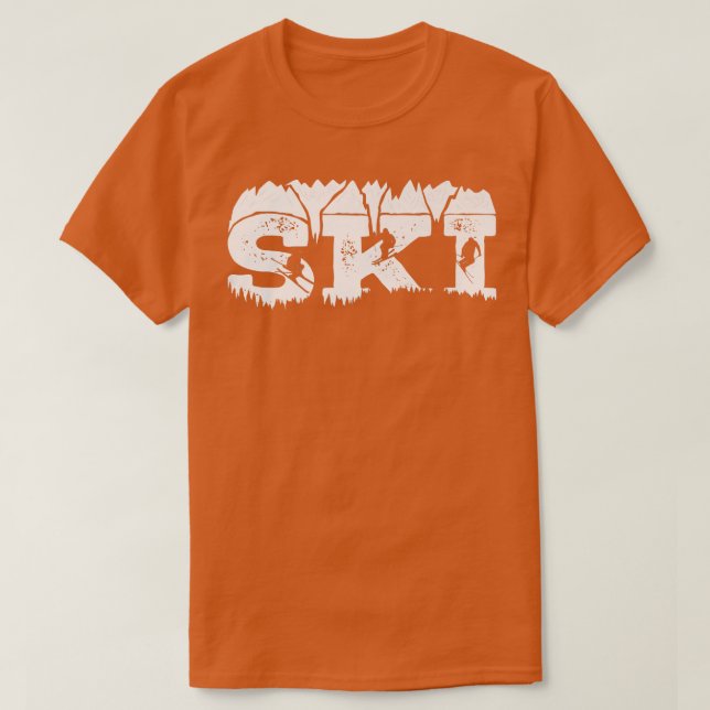 Skier Ski Ice Skiing Winter Sports Downhill Snö L T Shirt (Design framsida)