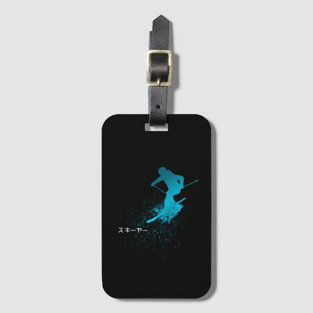 Skier, Ski, japanska Bagagebricka (Framsida vertikal)